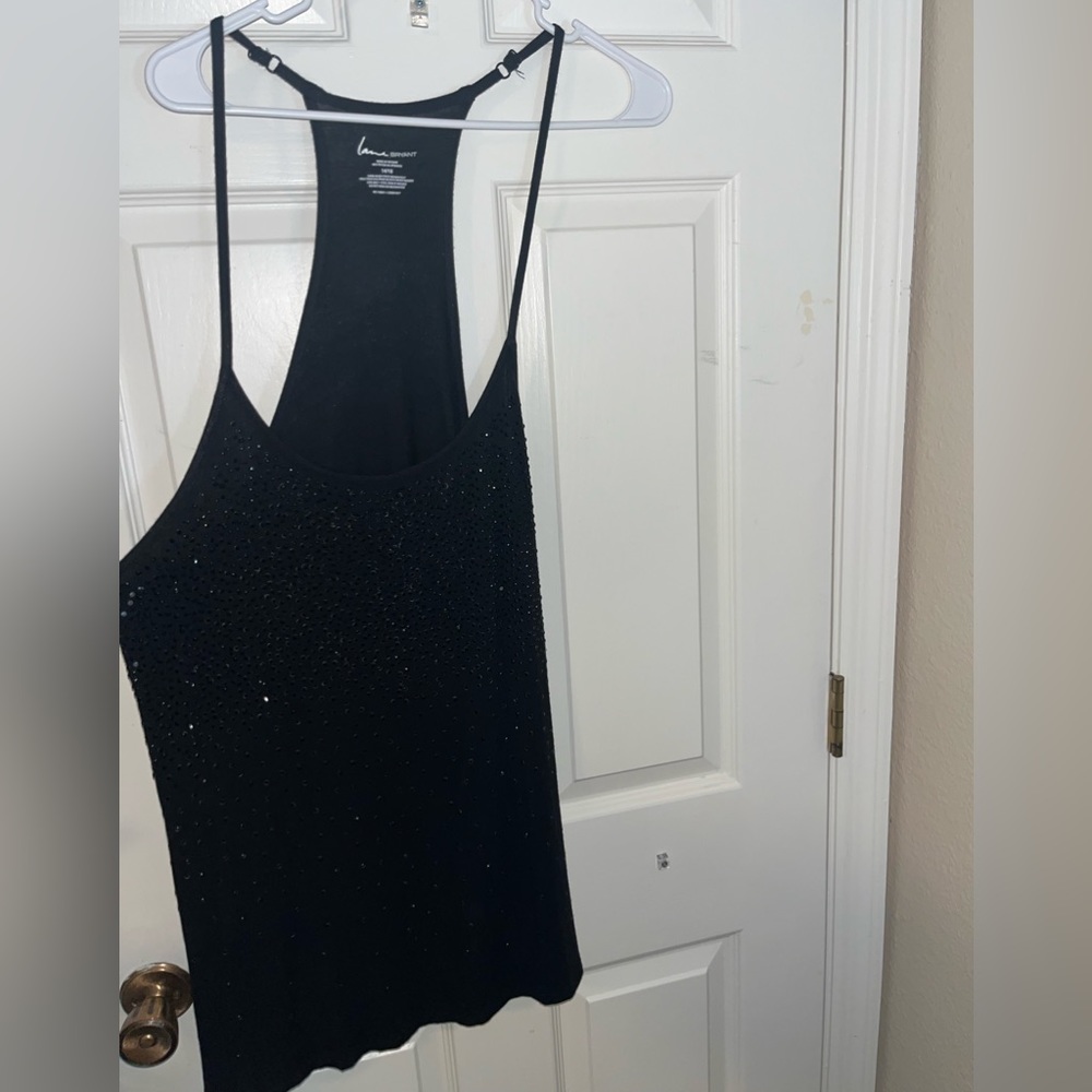 LB Sparkle Rhinestone Racerback Tank Sz 14/16 - Picture 2 of 7
